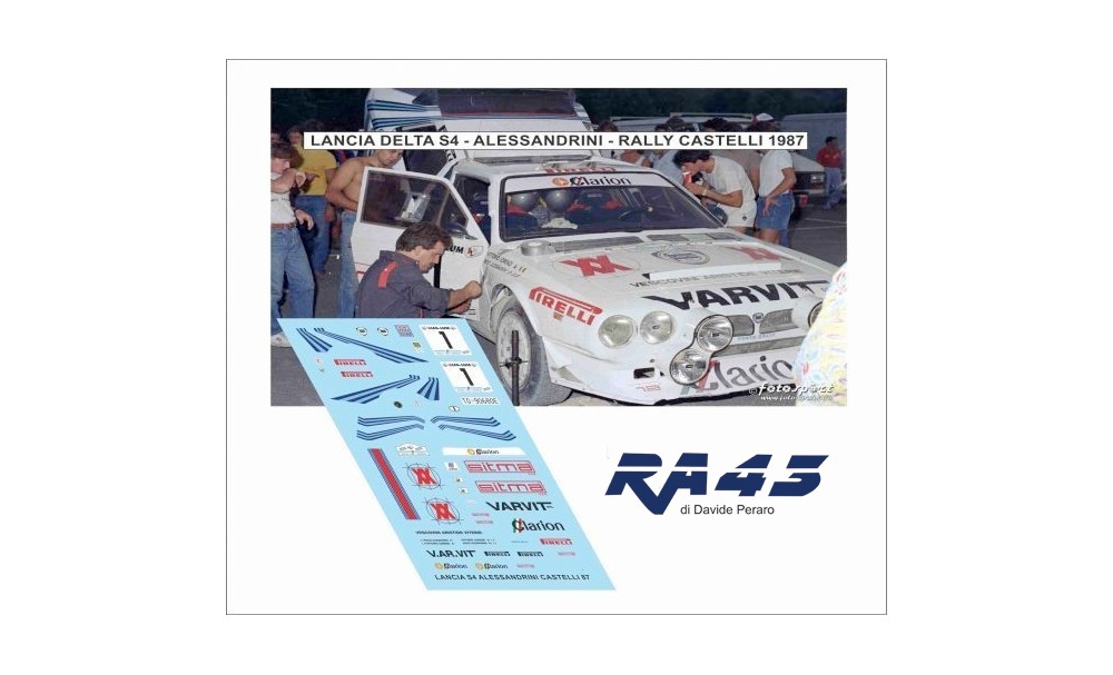 Decals: 1/43 Lancia S 4 Rally Castelli 1987 Alessandrini