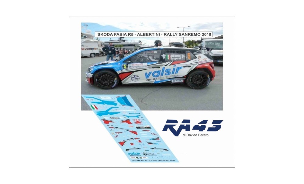 Decals: 1/43 Skoda Fabia R5 Rally Sanremo 2019 Albertini