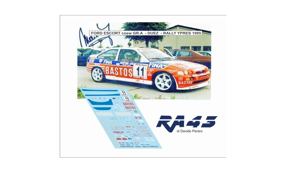 Decals: 1/43 Ford Escort CSW Gr.A Rally Ypres 1995 Duez