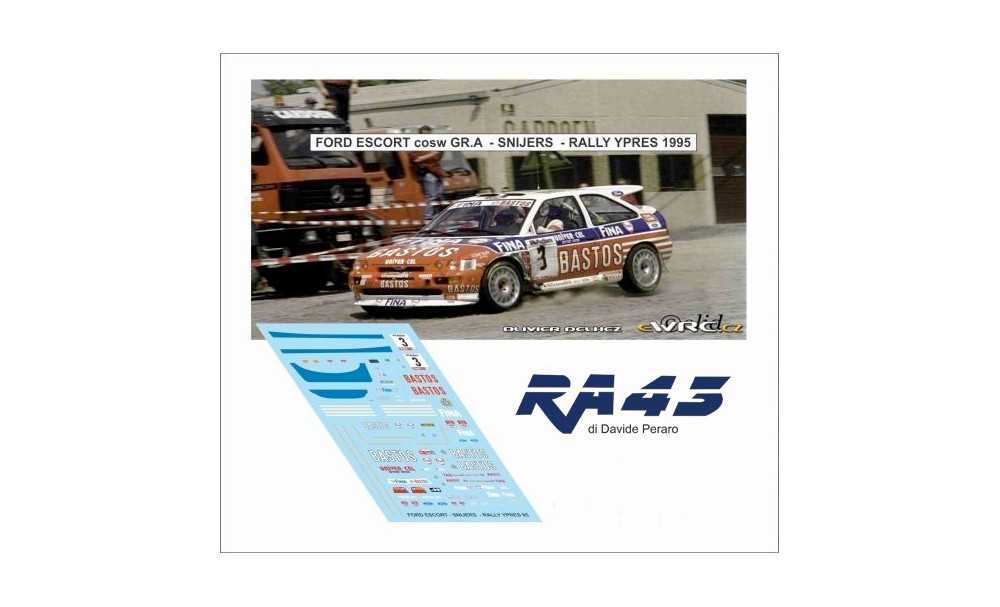 Decals: 1/43 Ford Escort CSW Gr.A Rally Ypres 1995 Snijers