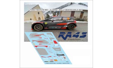 Decals: 1/43 Ford Fiesta R5 MK II Alonso Rally Montecarlo 2021