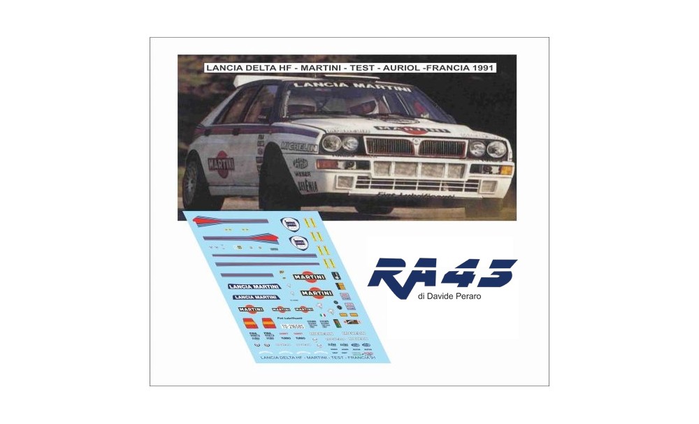 Decals: 1/43 Lancia Delta HF Test Francia 1991 Auriol